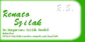 renato szilak business card